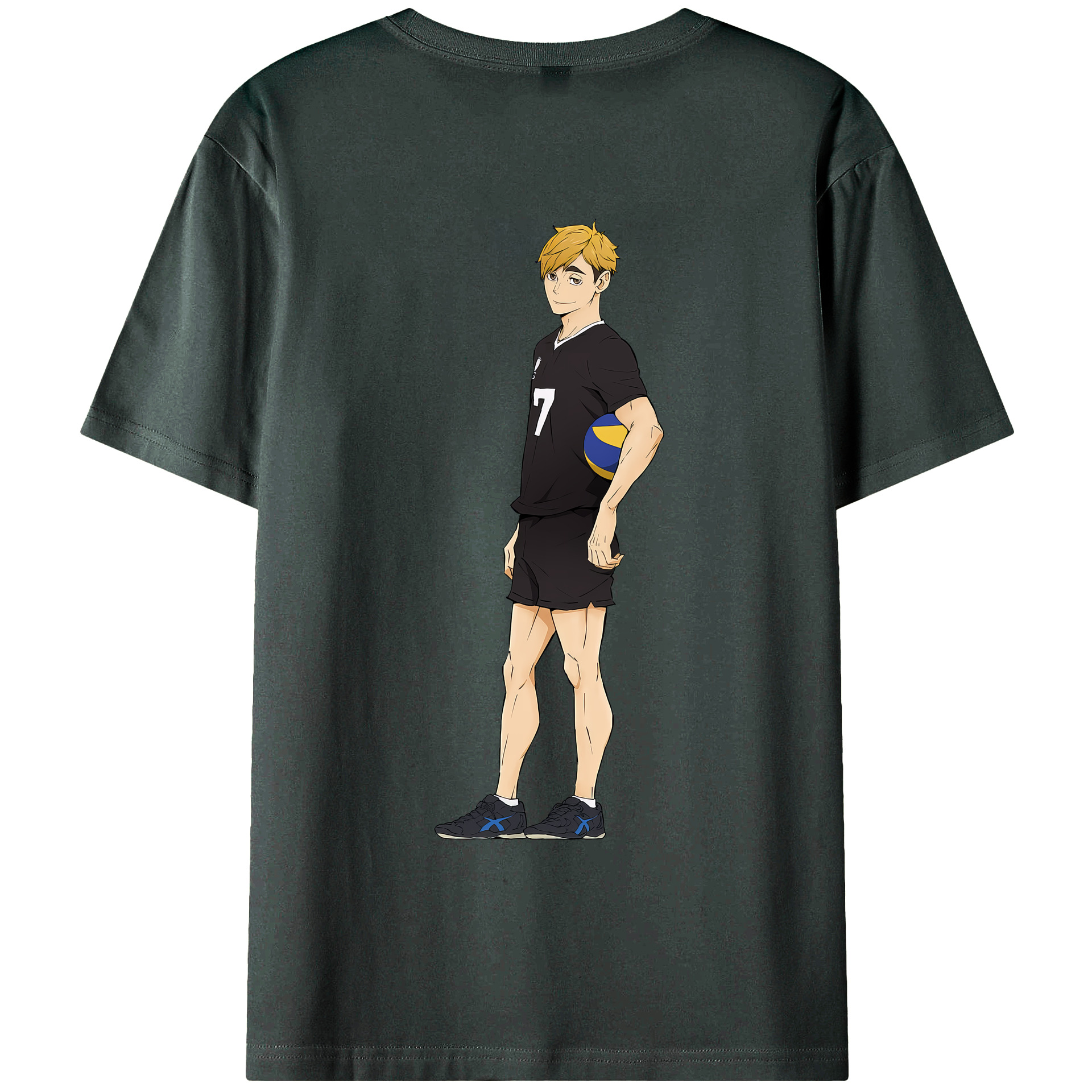 （画像用） ハイキュー!! Haikyu!! 綿100％ メンズ半袖Tシャツ（バックプリント） 通気性